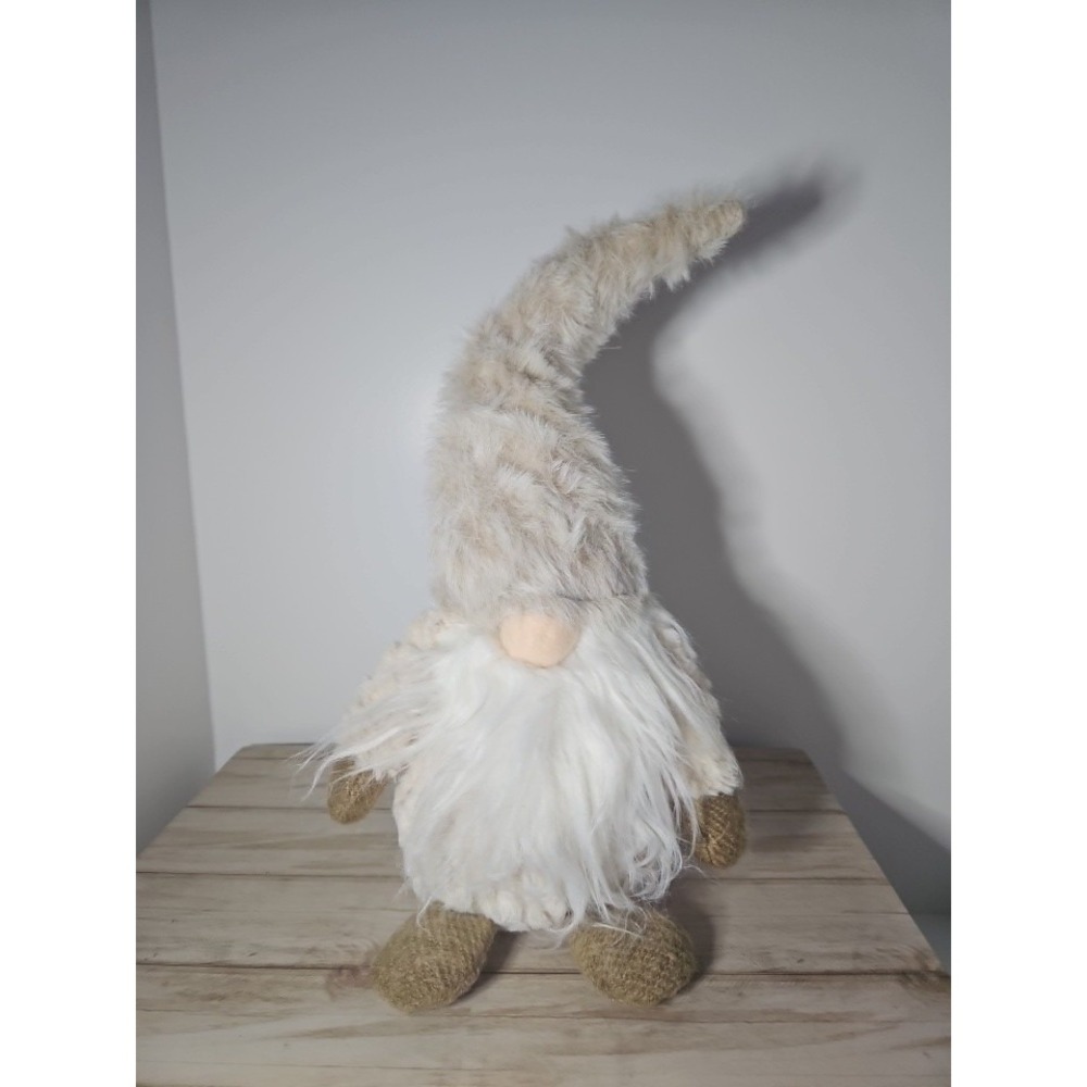 Nordic Christmas Gnome Plush Cozy Santa Frosty Neutral Beige Fur Holiday Decor